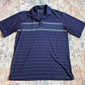 Pebble Beach Navy and Blue striped golf polo